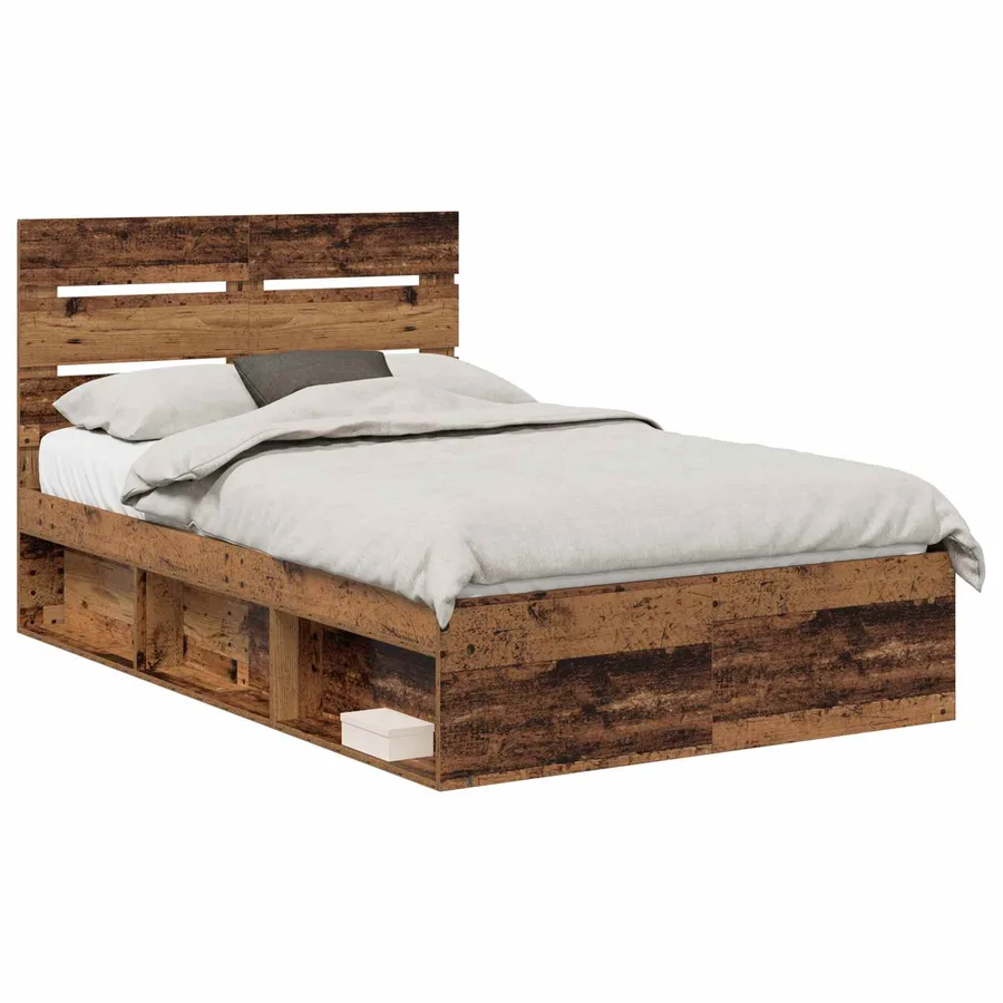 Cadre de lit Bois ancien 120 x 200 cm Bois de pin massif - 2