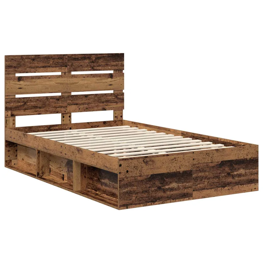 Cadre de lit Bois ancien 120 x 200 cm Bois de pin massif - 4