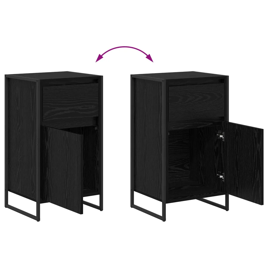 Buffet Chêne noir 43 x 36 x 75,5 cm Bois d'ingénierie - 12