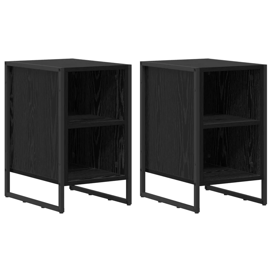 Table de chevet 2 pcs Chêne noir 39.5 x 30 x 50 cm - 2