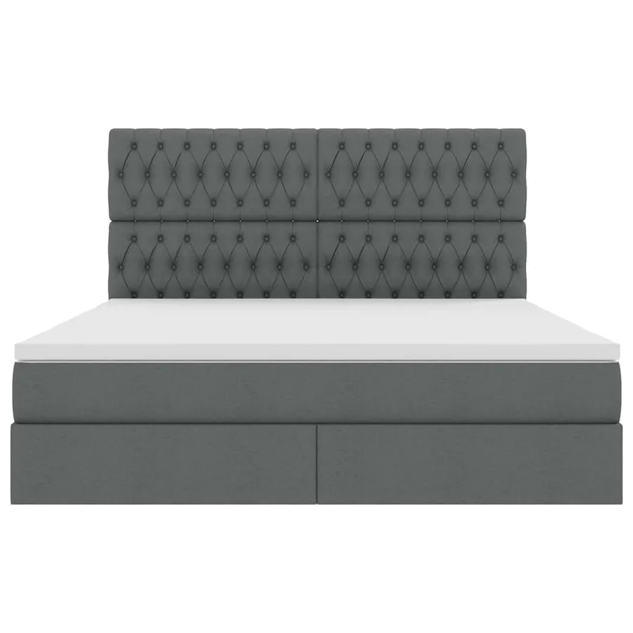 Lit avec rangement et matelas Gris foncé 180 x 200 cm tissu - 7