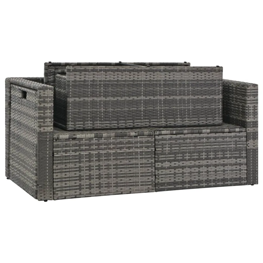 Salon de jardin avec coussins 6 pcs Résine tressée Gris - 5