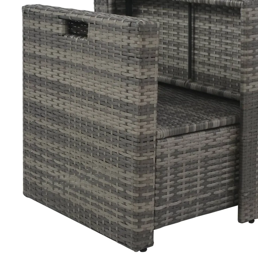 Salon de jardin avec coussins 6 pcs Résine tressée Gris - 6