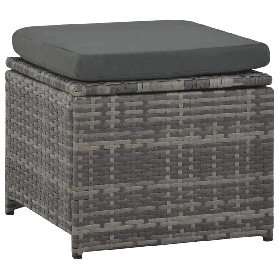 Salon de jardin avec coussins 6 pcs Résine tressée Gris - 8