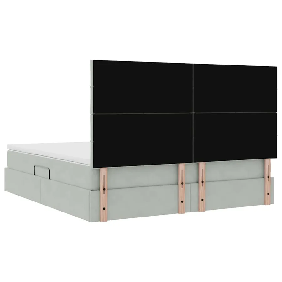 Lit de rangement LED avec matelas Gris clair 180 x 200 cm - 12