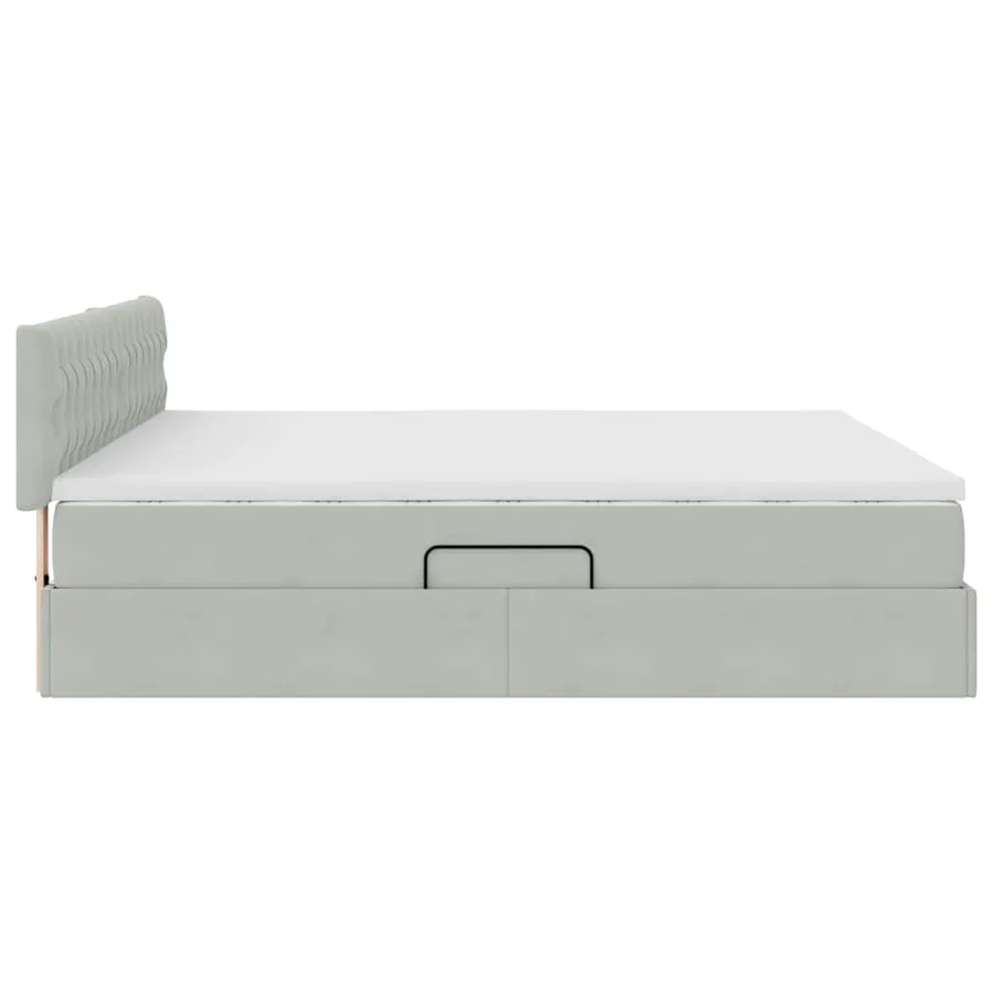Lit de rangement LED avec matelas Gris clair 180 x 200 cm - 11
