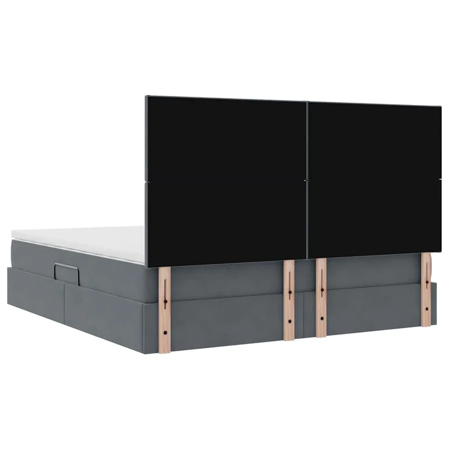 Lit de rangement LED avec matelas Gris foncé 180 x 200 cm - 12