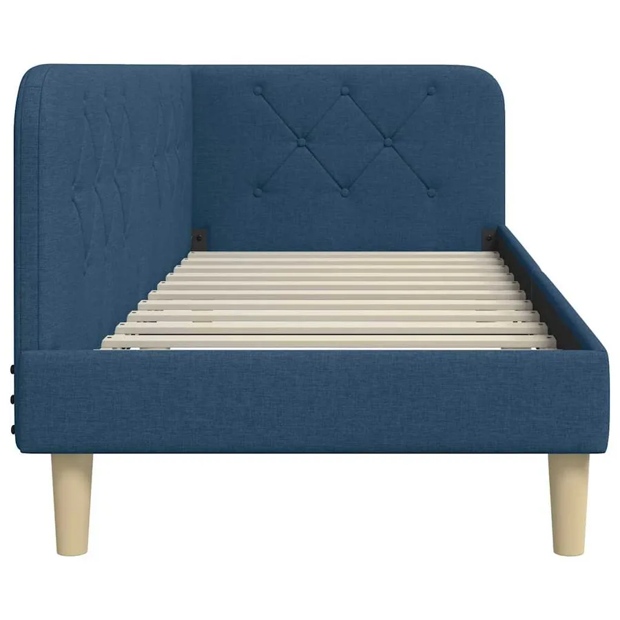 Cadre de lit d'angle Bleu 80 x 200 cm tissu - 6