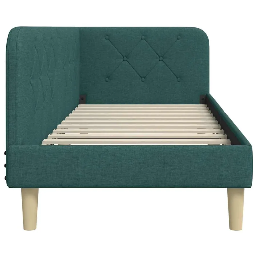 Cadre de lit d'angle Vert foncé 80 x 200 cm tissu - 6