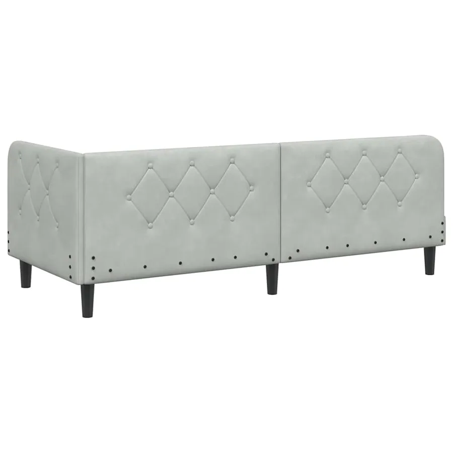 Cadre de lit d'angle Gris clair 80 x 200 cm Velours - 9