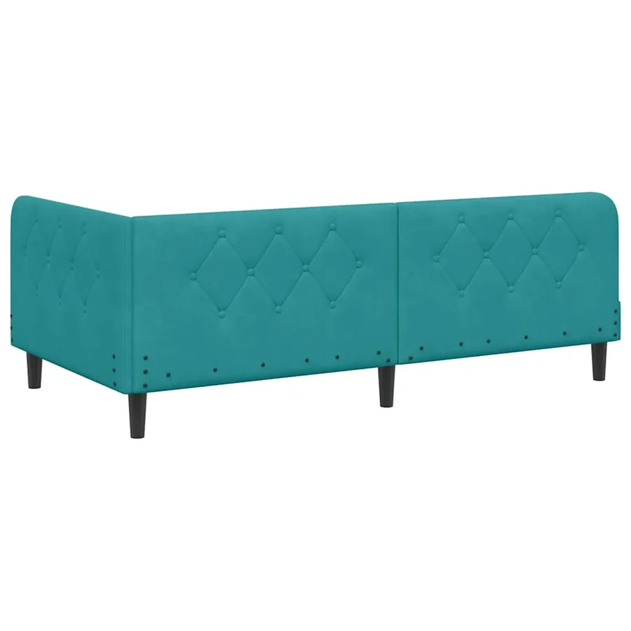 Cadre de lit d'angle Turquoise 90 x 200 cm Velours - 9