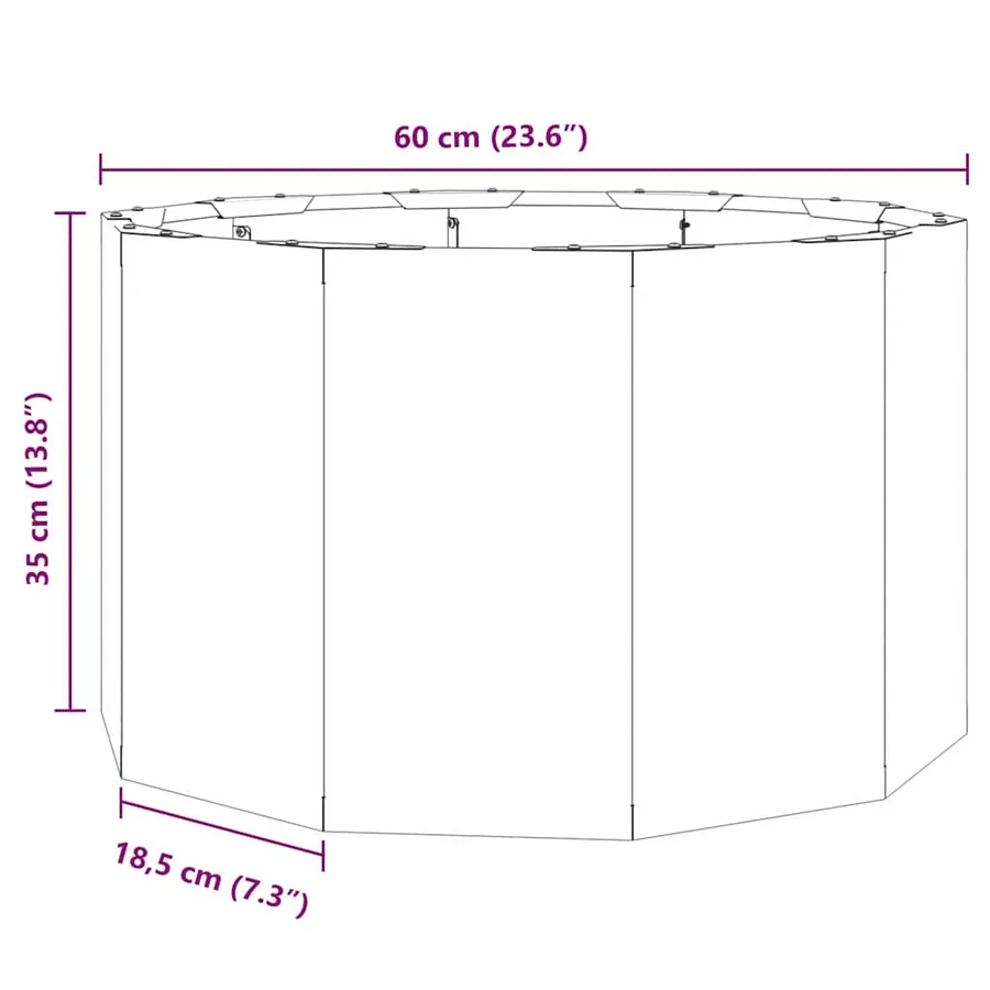 Jardinière Anthracite 60 x 60 x 35 cm Acier - 8