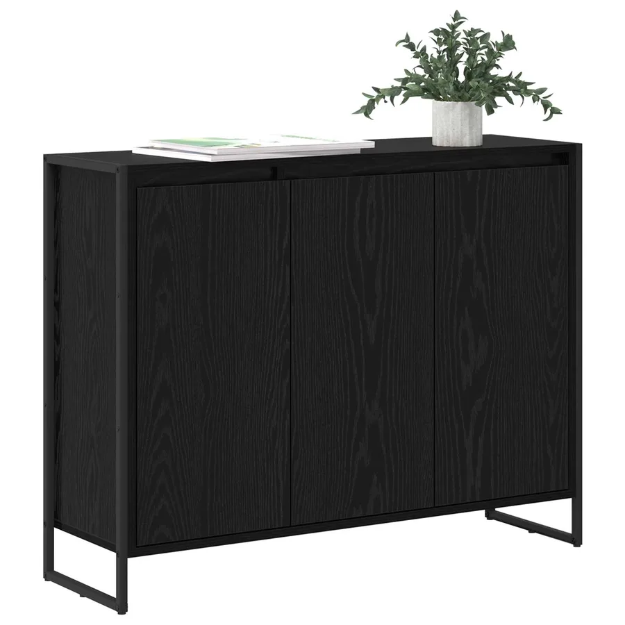 Meuble d'appoint Chêne noir 96,5 x 30 x 75 cm Bois d'ingénierie - 3
