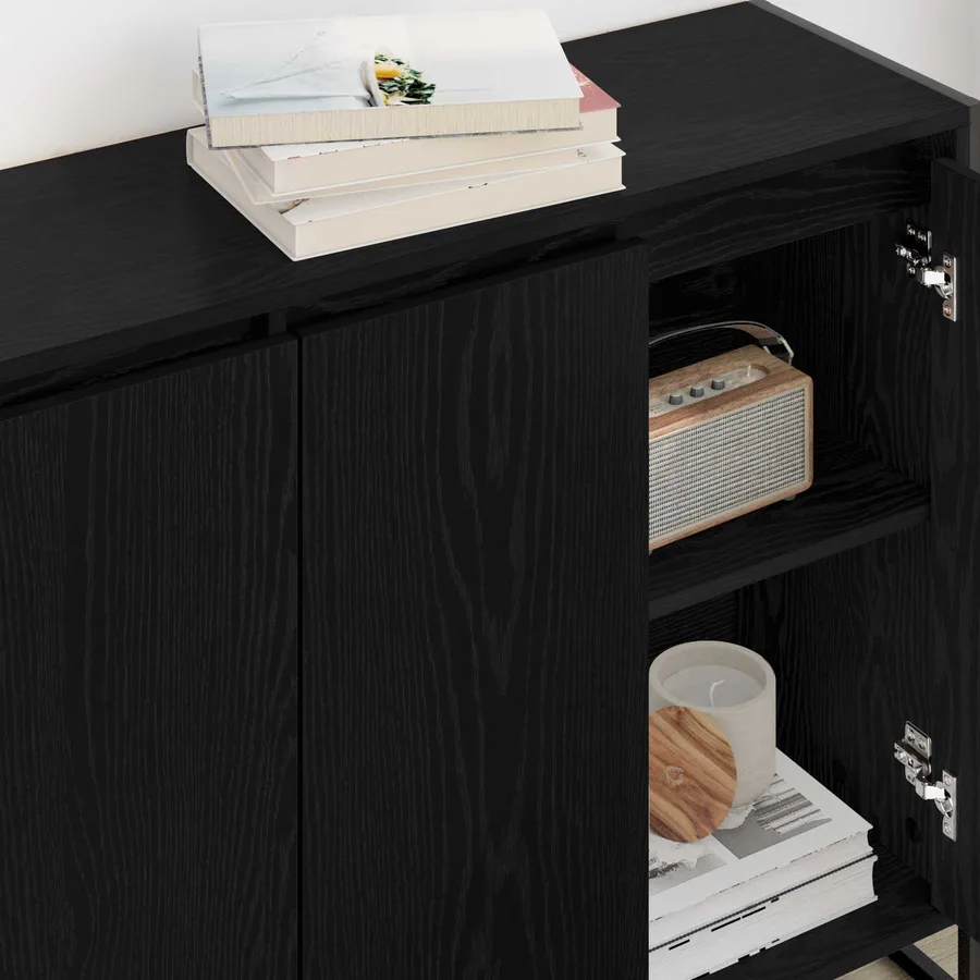 Meuble d'appoint Chêne noir 96,5 x 30 x 75 cm Bois d'ingénierie - 4