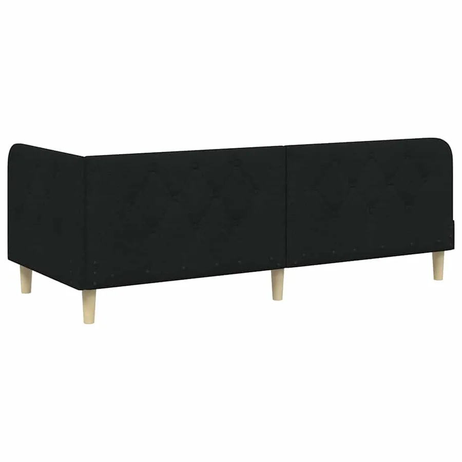Cadre de lit d'angle Noir 80 x 200 cm tissu - 9