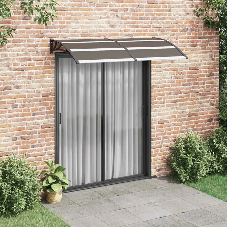 Auvent de porte Noir 200x100 cm PC