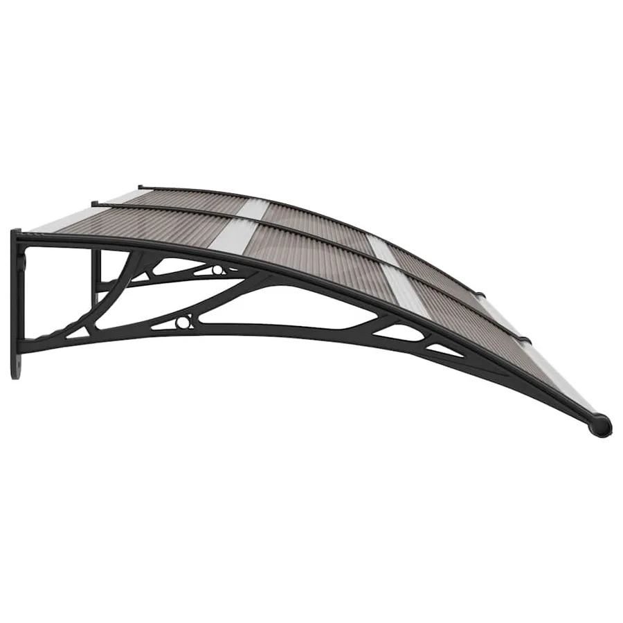 Auvent de porte Noir 200x100 cm PC - 5