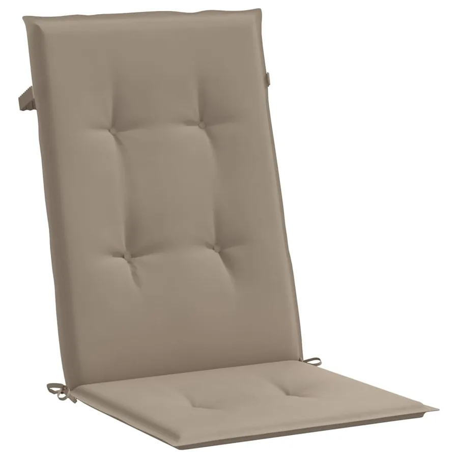 Coussins de chaise de jardin dossier haut lot de 4 taupe tissu - 5
