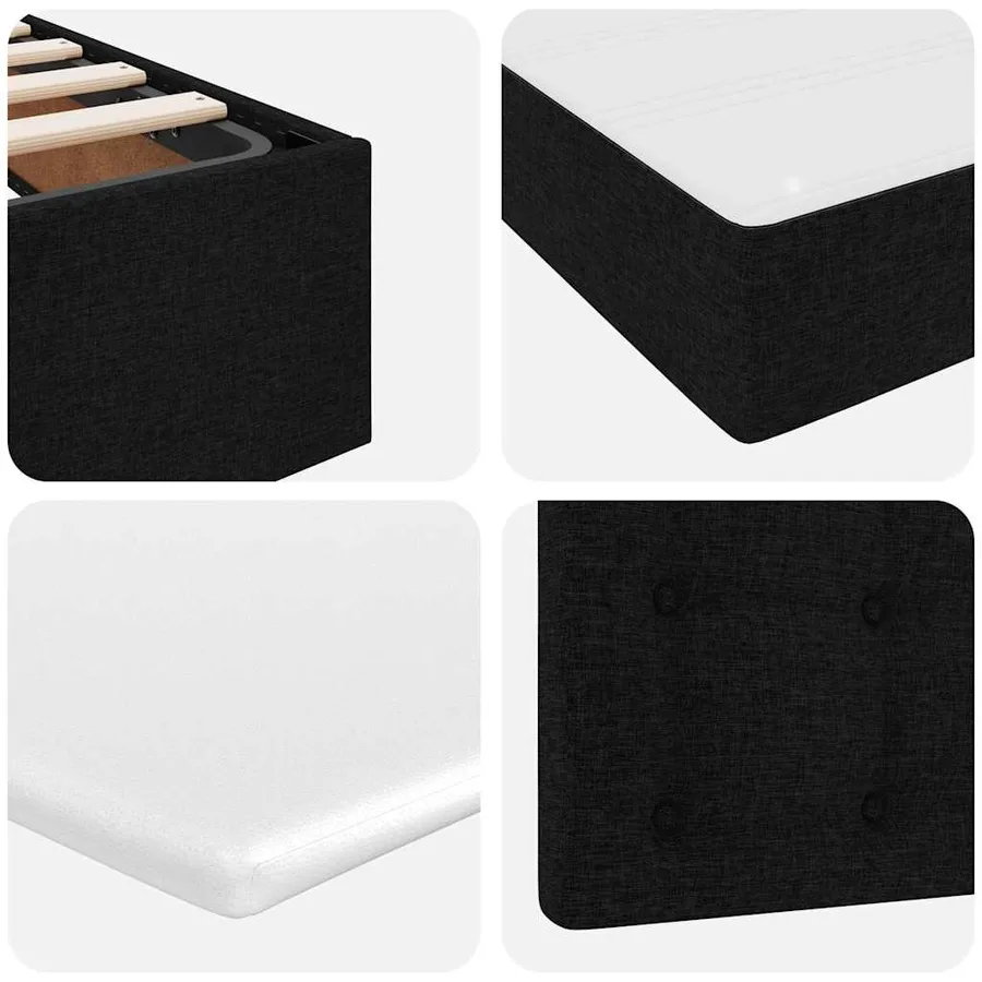 Lit avec rangement et matelas avec matelas Noir 180 x 200 cm - 12