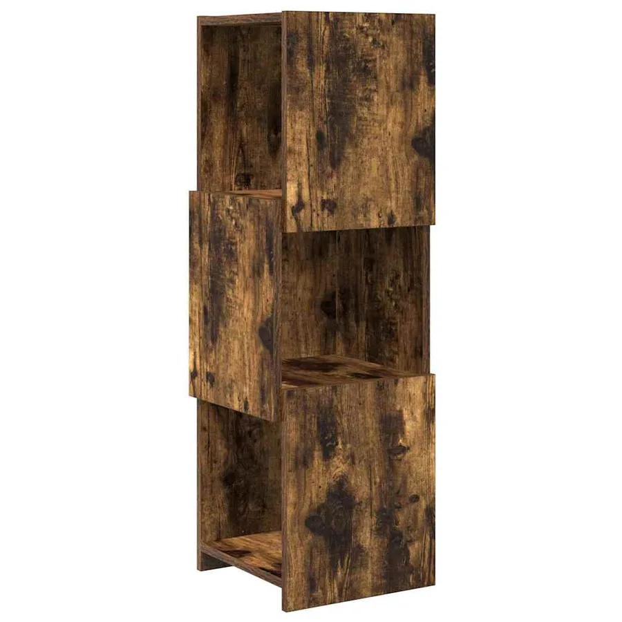 Meuble d'angle Chêne fumé 30,5x30x95cm Bois d'ingénierie - 2