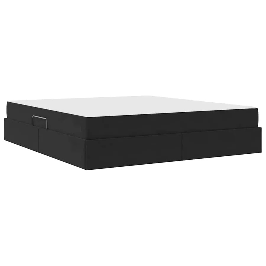 Lit avec rangement et matelas Noir 180 x 200 cm Velours - 10