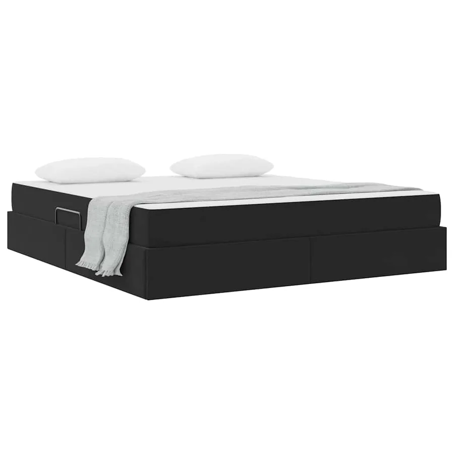 Lit avec rangement et matelas Noir 180 x 200 cm Velours - 3