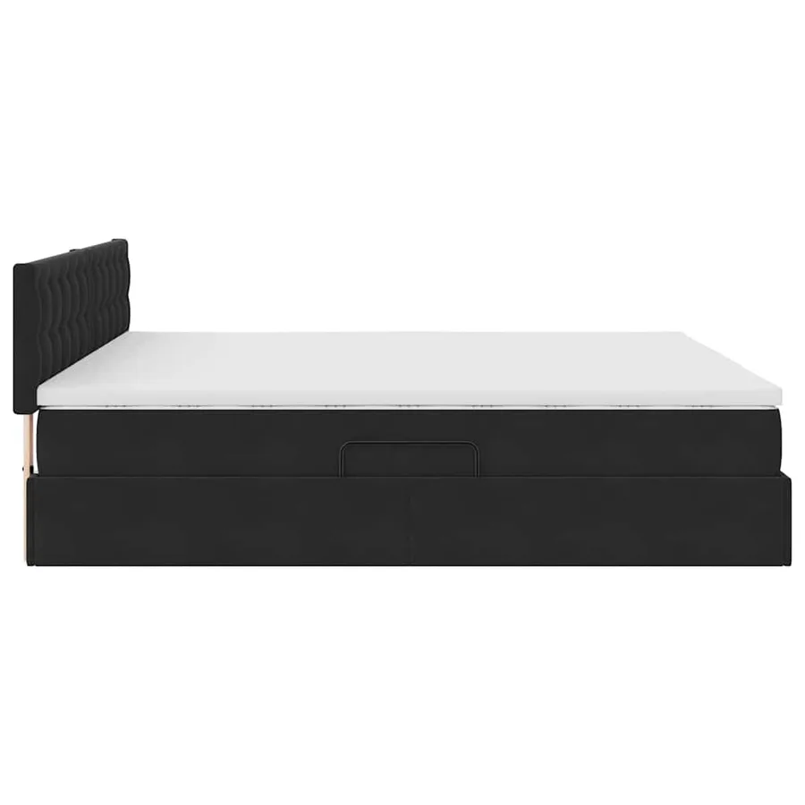 Lit de rangement LED avec matelas Noir 180 x 200 cm Velours - 11