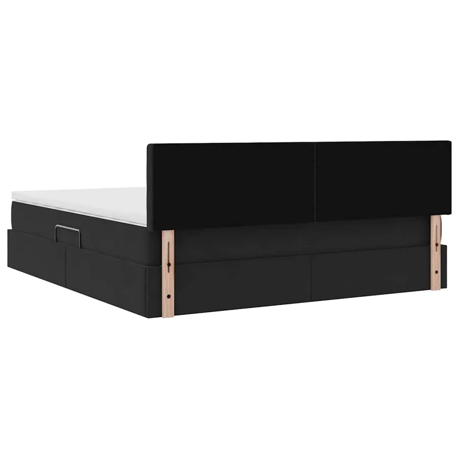 Lit de rangement LED avec matelas Noir 180 x 200 cm Velours - 12