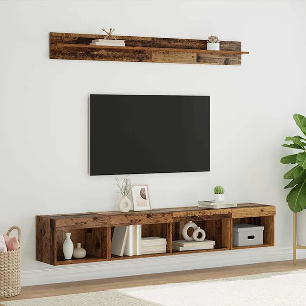Ensemble de meuble TV mural 5 pcs Bois ancien Bois d'ingénierie