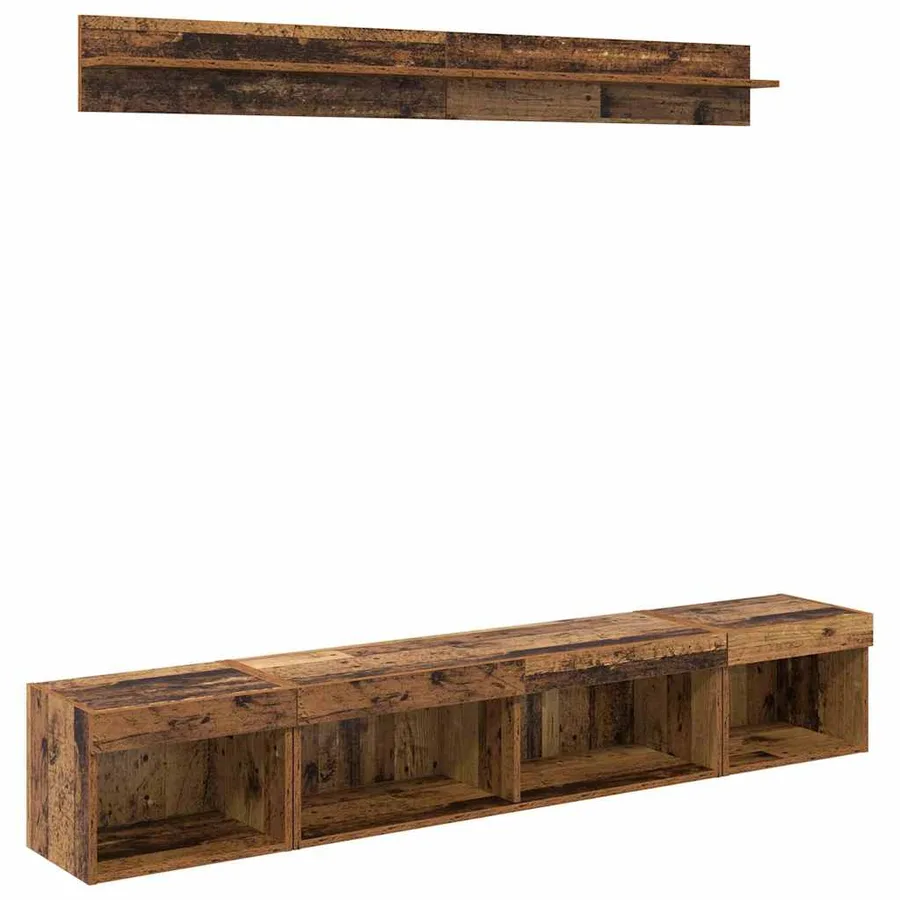 Ensemble de meuble TV mural 5 pcs Bois ancien Bois d'ingénierie - 6
