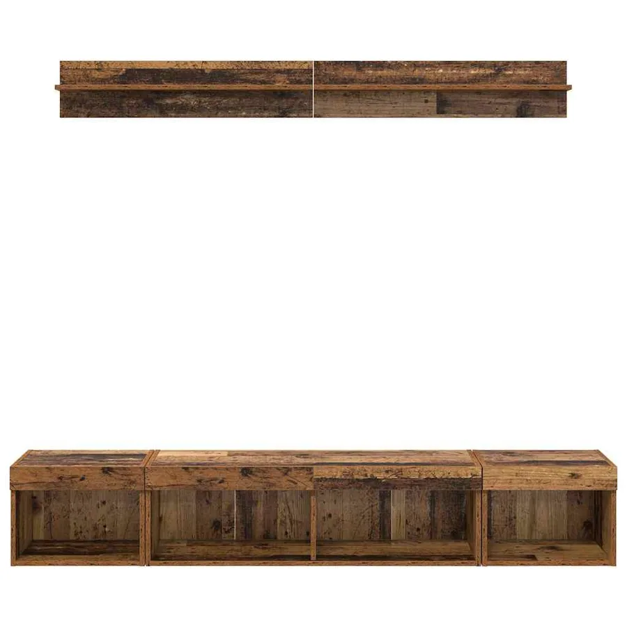 Ensemble de meuble TV mural 5 pcs Bois ancien Bois d'ingénierie - 8