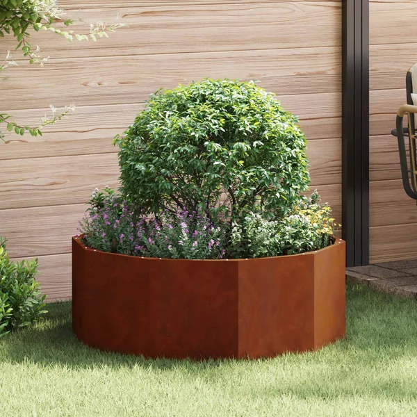 Jardinière Rouillé 90 x 90 x 35 cm Acier patiné