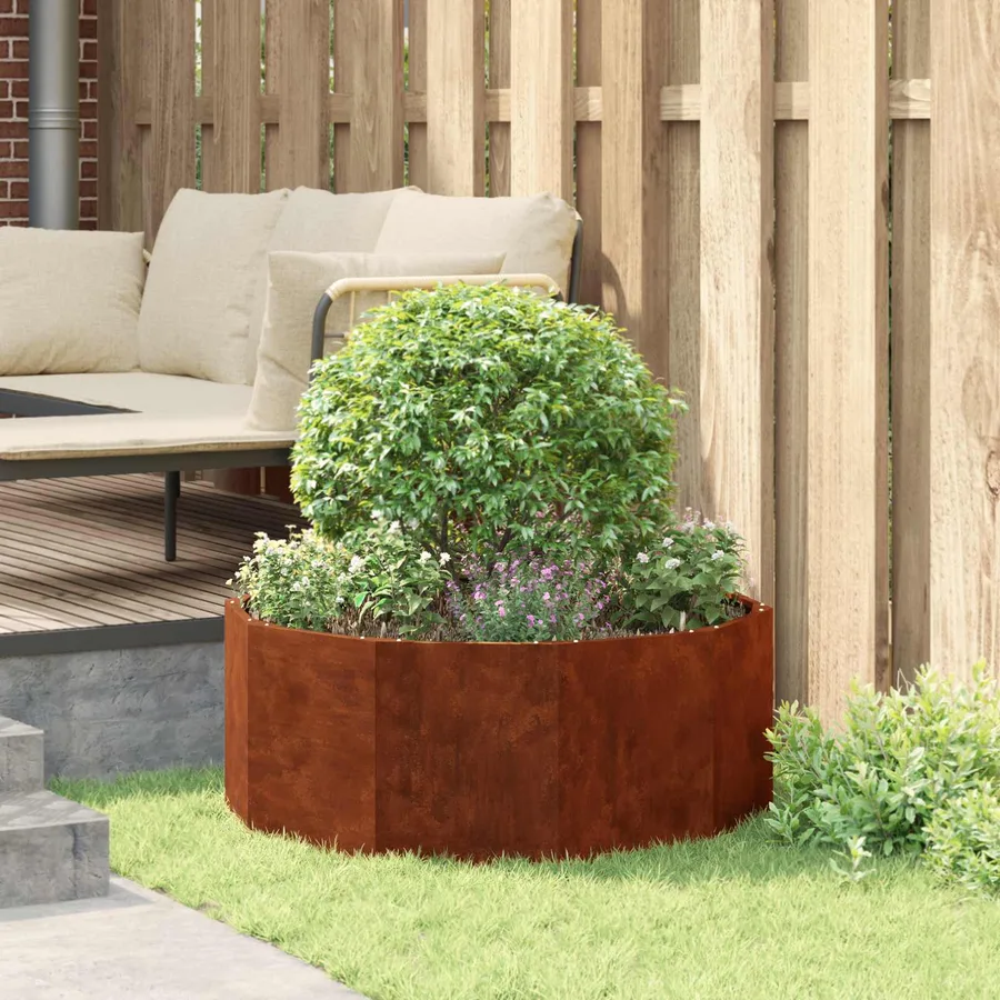 Jardinière Rouillé 90 x 90 x 35 cm Acier patiné - 4