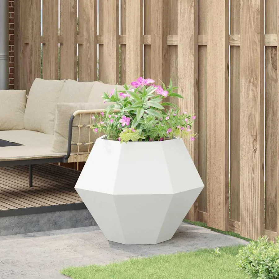 Jardinière Blanc 75 x 75 x 60 cm Acier - 4