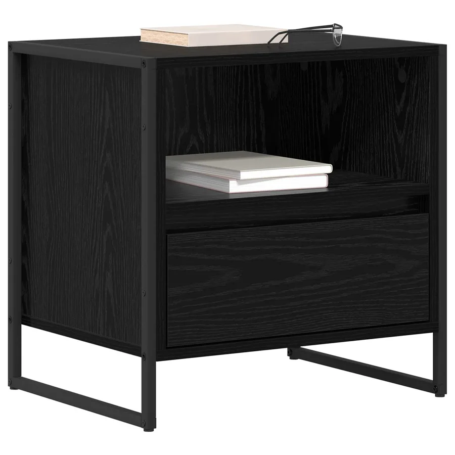 Table de chevet avec tiroir 2 pcs Chêne noir 50 x 39,5 x 50 cm - 3