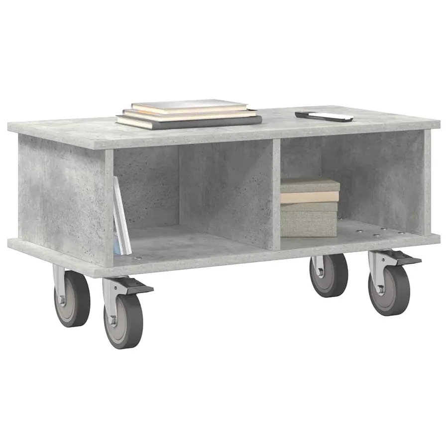 Meuble TV Gris béton 68,5 x 35 x 35 cm Bois d'ingénierie - 3