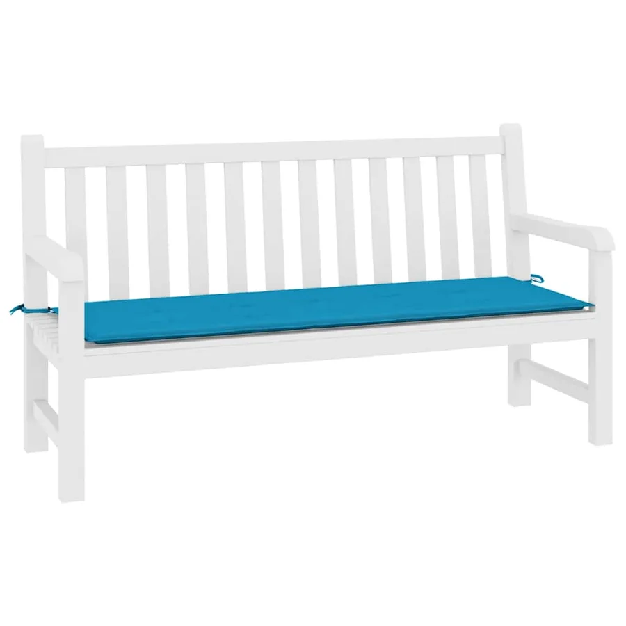 Coussin de banc de jardin bleu 200x50x3 cm tissu oxford - 3