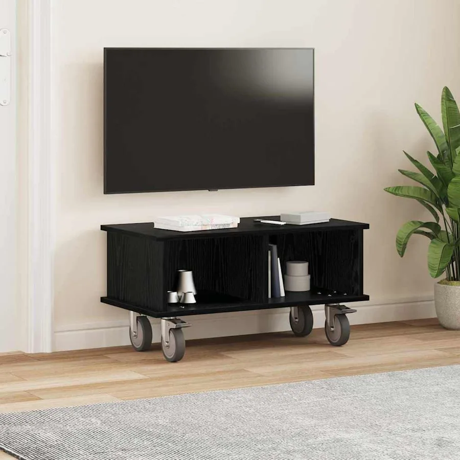 Meuble TV Chêne noir 68,5 x 35 x 35 cm Bois d'ingénierie - 4