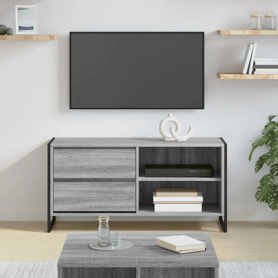 Meuble TV Gris Sonoma 100 x 36 x 49,5 cm Bois d'ingénierie