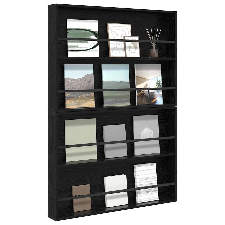 Étagère à magazines 2 pcs Chêne noir 100 x 12 x 70 cm - 3