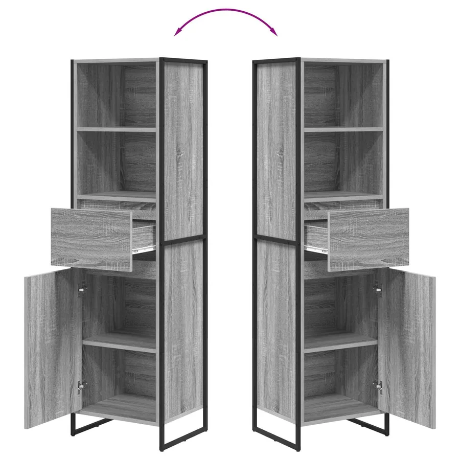 Bibliothèque Gris Sonoma 43 x 36 x 150.5 cm Bois d'ingénierie - 11
