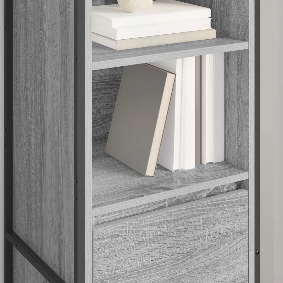 Bibliothèque Gris Sonoma 43 x 36 x 150.5 cm Bois d'ingénierie - 4