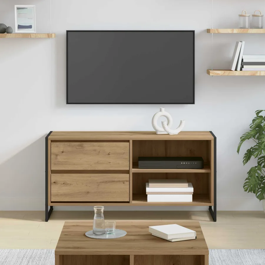 Meuble TV 100 x 36 x 49,5 cm Chêne artisan Bois d'ingénierie