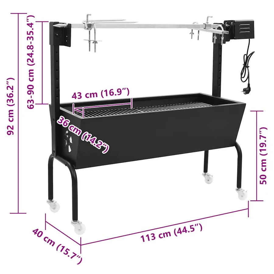 Rôtissoire pour barbecue électrique Acier inoxydable - 10
