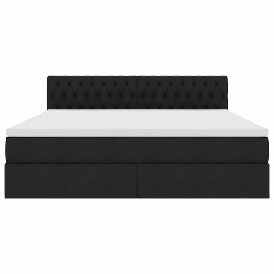 Lit avec rangement et matelas avec matelas Noir 180 x 200 cm - 7