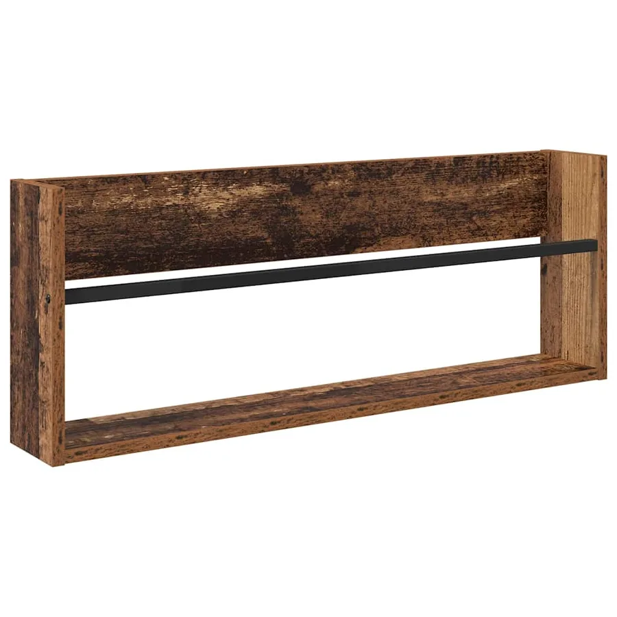 Étagère à magazines 2 pcs Bois ancien 80 x 12 x 30 cm - 5