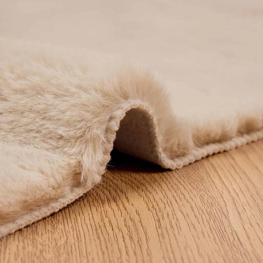 Tapis antidérapant en fausse de lapin OLITE Taupe 240 x 340 cm - 5