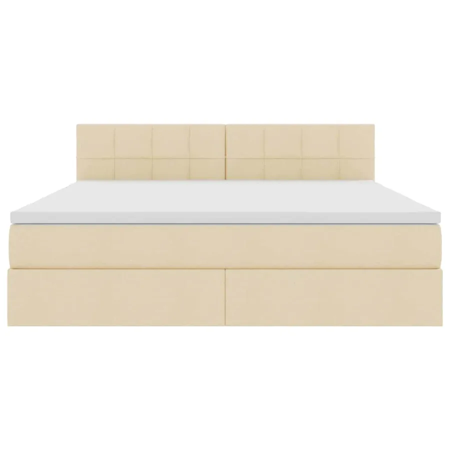 Lit avec rangement et matelas avec matelas Crème 180 x 200 cm - 7