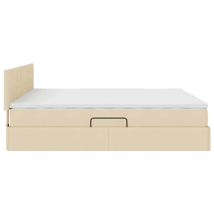Lit avec rangement et matelas avec matelas Crème 180 x 200 cm - 8