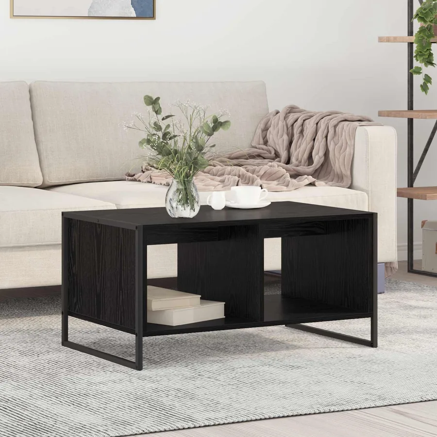 Table basse Chêne noir 80 x 50 x 40 cm Bois d'ingénierie